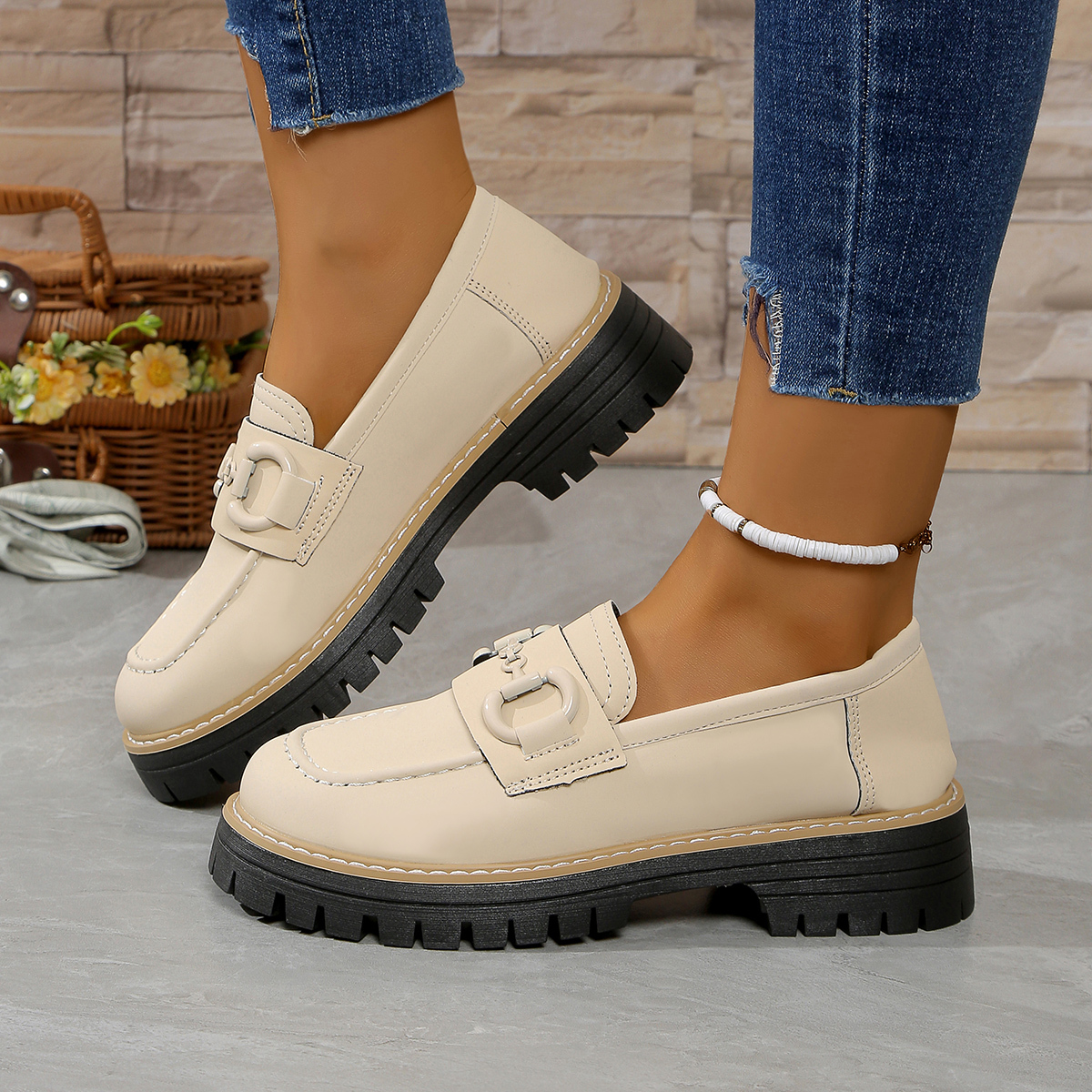 Orthoture Metal Buckle Orthopedic Platform Loafers