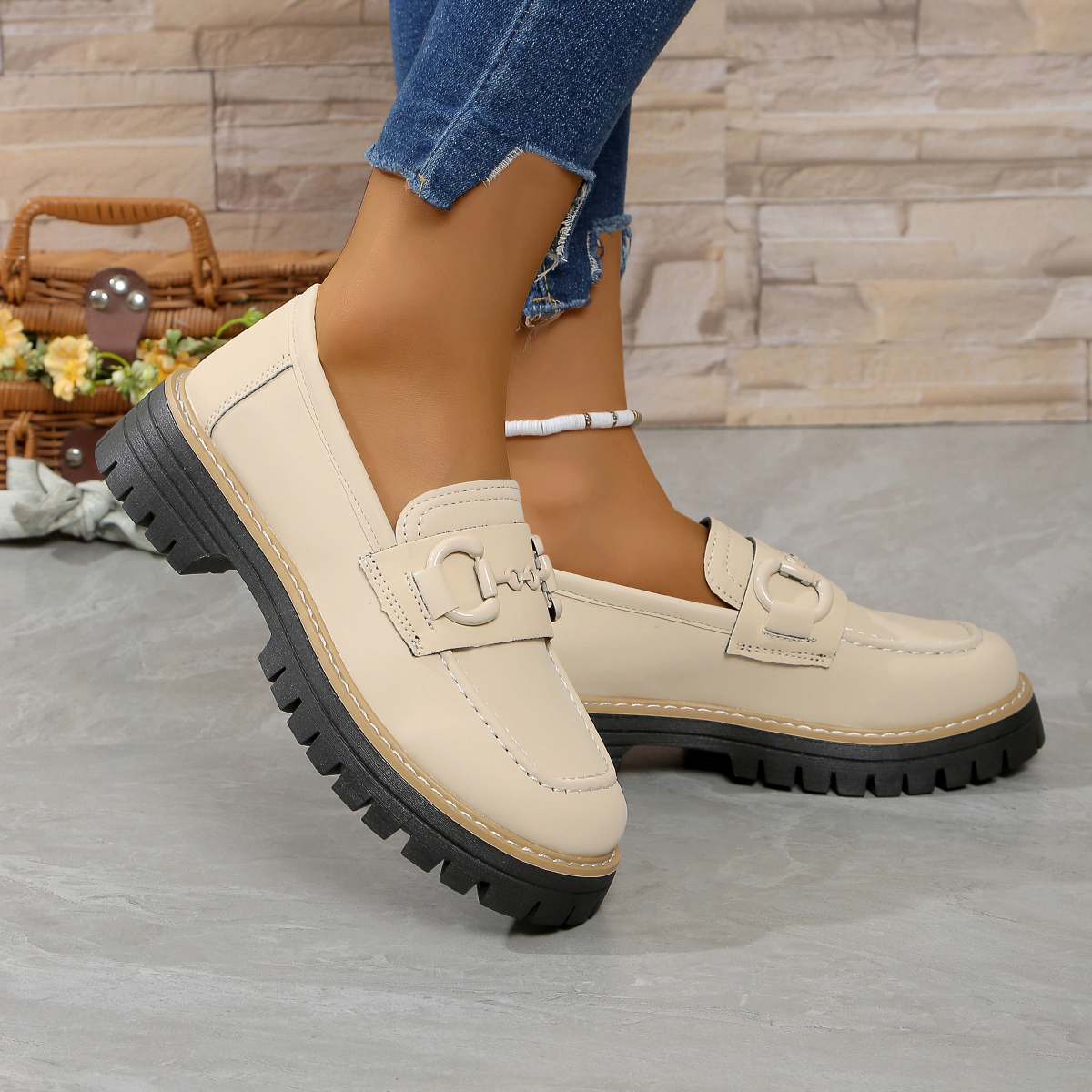 Orthoture Metal Buckle Orthopedic Platform Loafers