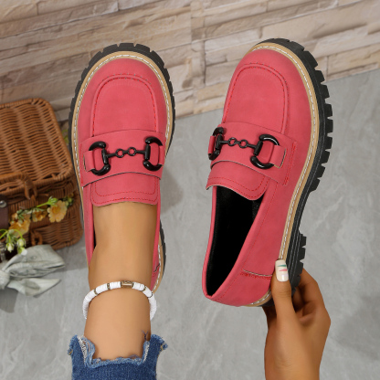 Orthoture Metal Buckle Orthopedic Platform Loafers