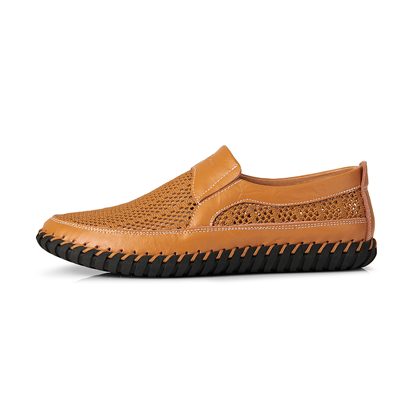 BreezeStep: Men’s Slip-On Boat Shoes with Breathable Upper, Rubber Outsole, and Double-Stitch Durability