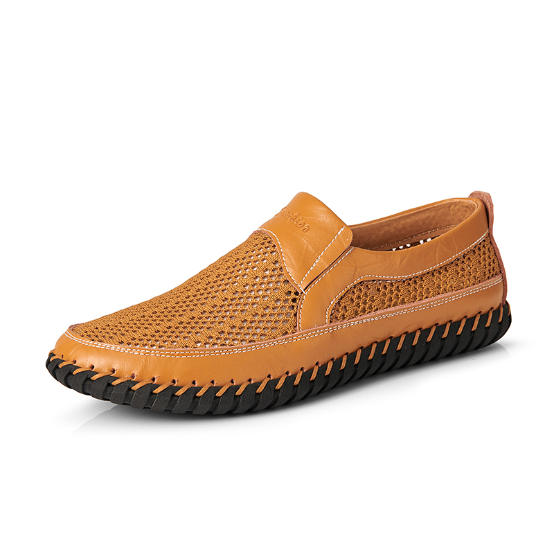 BreezeStep: Men’s Slip-On Boat Shoes with Breathable Upper, Rubber Outsole, and Double-Stitch Durability