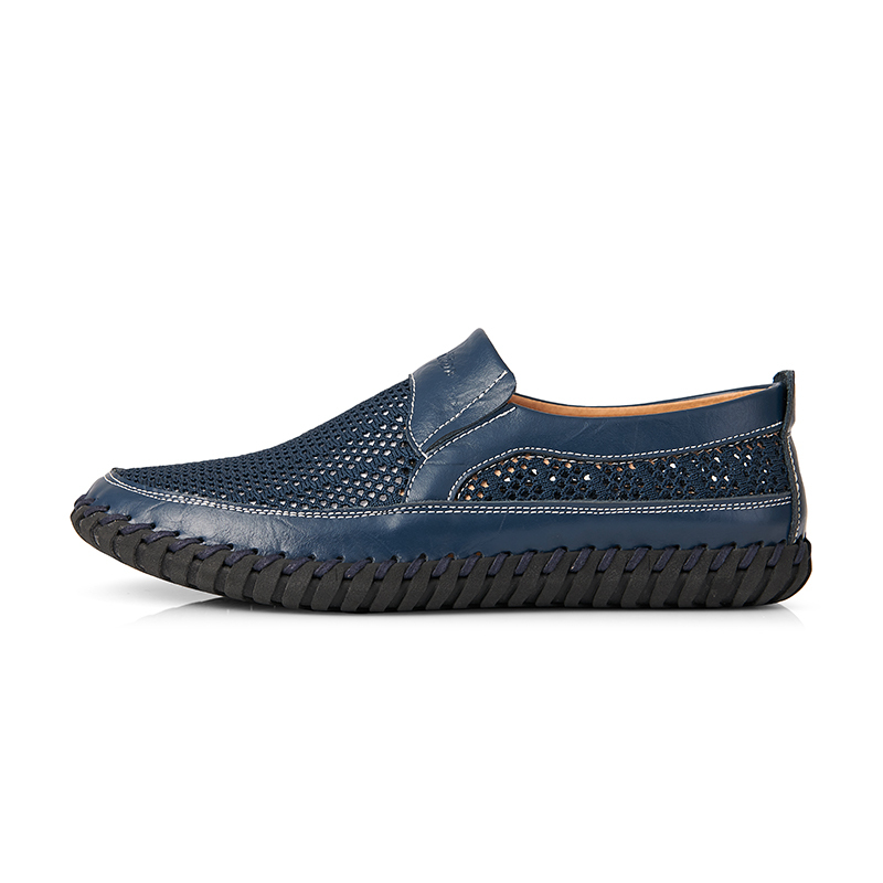 BreezeStep: Men’s Slip-On Boat Shoes with Breathable Upper, Rubber Outsole, and Double-Stitch Durability