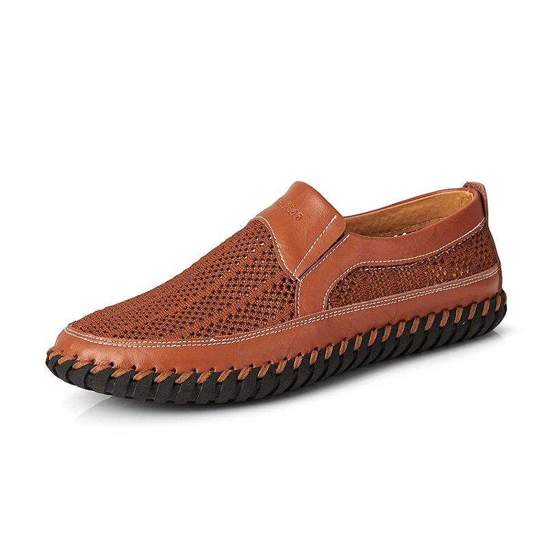 BreezeStep: Men’s Slip-On Boat Shoes with Breathable Upper, Rubber Outsole, and Double-Stitch Durability