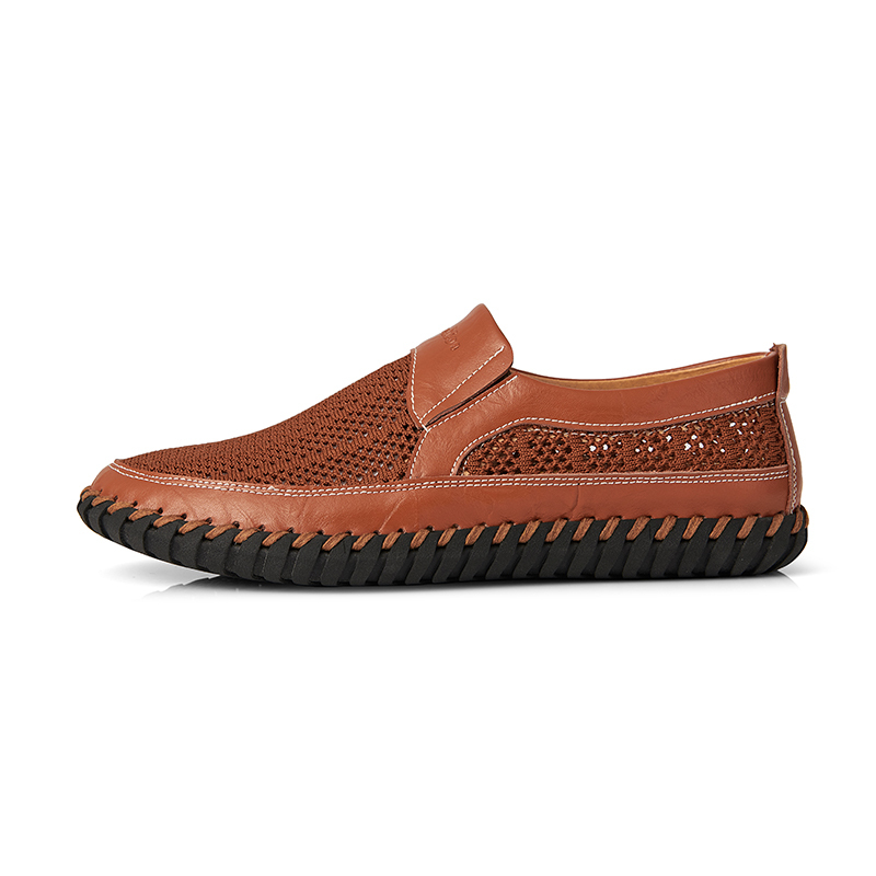 BreezeStep: Men’s Slip-On Boat Shoes with Breathable Upper, Rubber Outsole, and Double-Stitch Durability