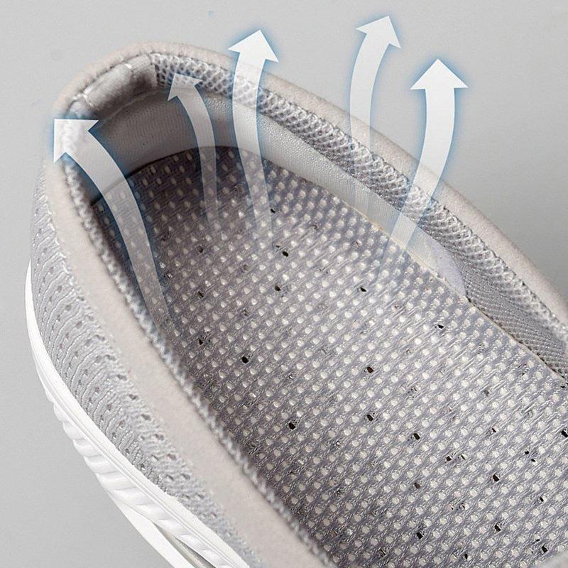 Women's Sporty Platform Fabric Daily Slip-On Walking Sneakers