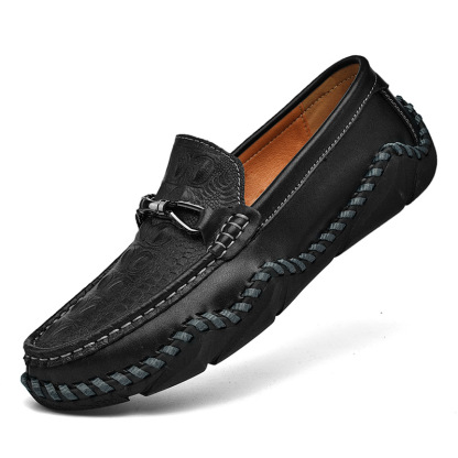 MEN'S HANDCRAFTED CROCODILE PATTERN COMFORTABLE CASUAL SHOES