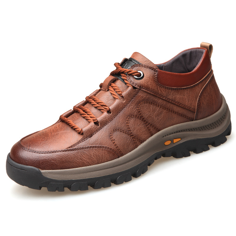 MEN'S CASUAL LEATHER GOOD ARCH SUPPORT & NON-SLIP OUTDOOR BREATHABLE WALKING SHOES