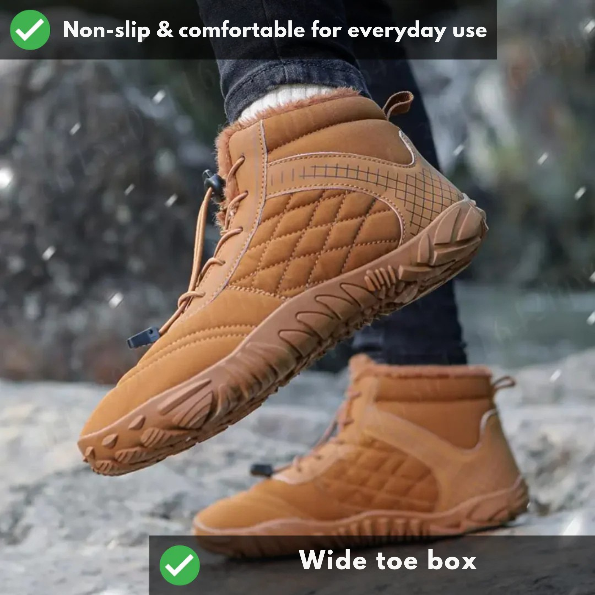 Insulating Winter Barefoot Shoe with Non-Slip Sole - FrostFit