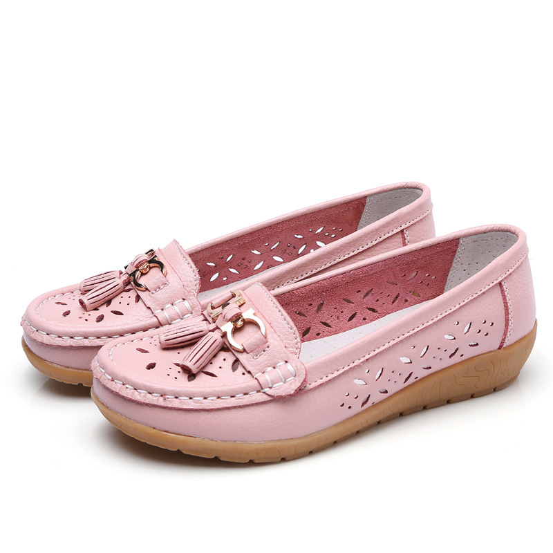 2023 NEW - Women's Hollow Soft Leather Breathable Moccasin Lafers