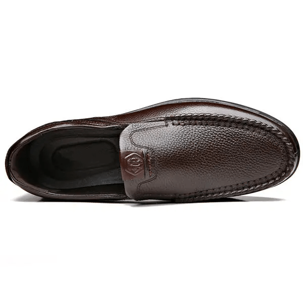 Trongcavalry™ Mens Genuine Leather Soft Insole Casual Business Slip On Loafers