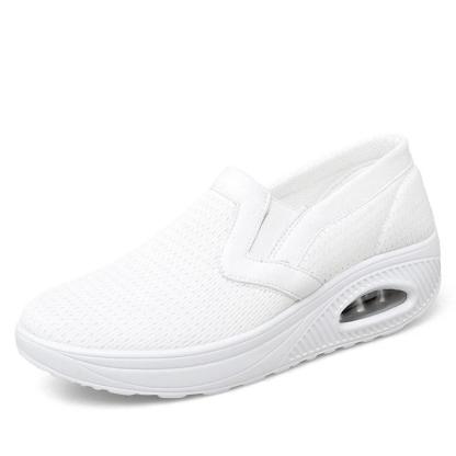 Women's Sporty Platform Fabric Daily Slip-On Walking Sneakers