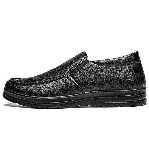 Mens Genuine Leather Casual Comfy Arch Support Slip-On Loafers