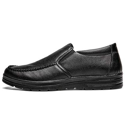 Mens Genuine Leather Casual Comfy Arch Support Slip-On Loafers
