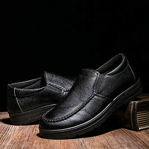 Mens Genuine Leather Casual Comfy Arch Support Slip-On Loafers