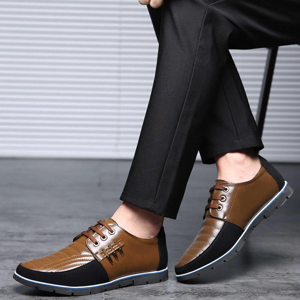 🔥Hot Sale🎁--70% OFF 🎉Men Splicing Non Slip Business Casual Comfortable Leather Oxfords