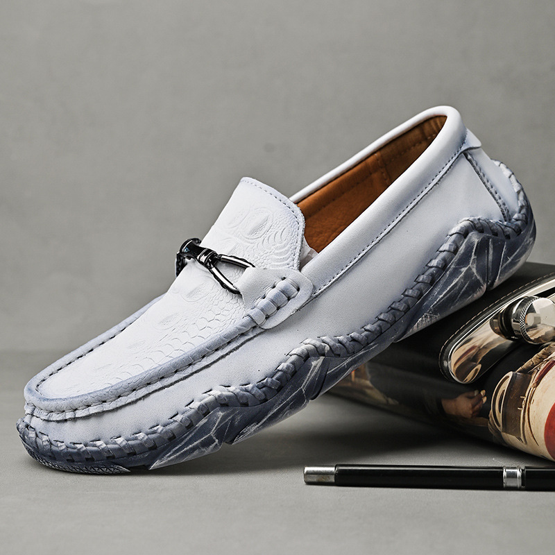MEN'S HANDCRAFTED CROCODILE PATTERN COMFORTABLE CASUAL SHOES