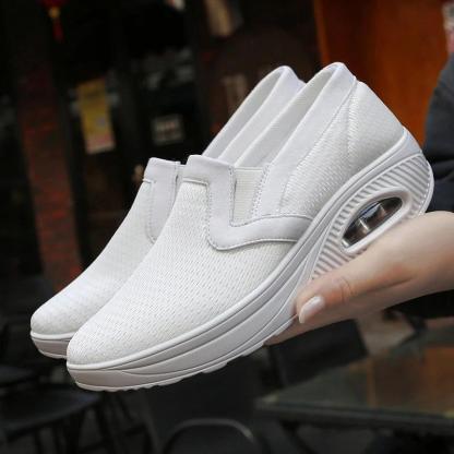 Women's Sporty Platform Fabric Daily Slip-On Walking Sneakers