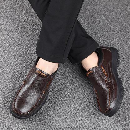 🔥On This Week Sale 70% OFF🔥 Men's Cow Leather Waterproof Comfy Non Slip Soft Slip On Casual Shoes
