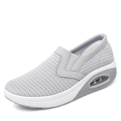 Women's Sporty Platform Fabric Daily Slip-On Walking Sneakers