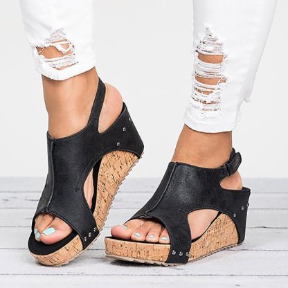 Women's Platform Fish Mouth Sandals