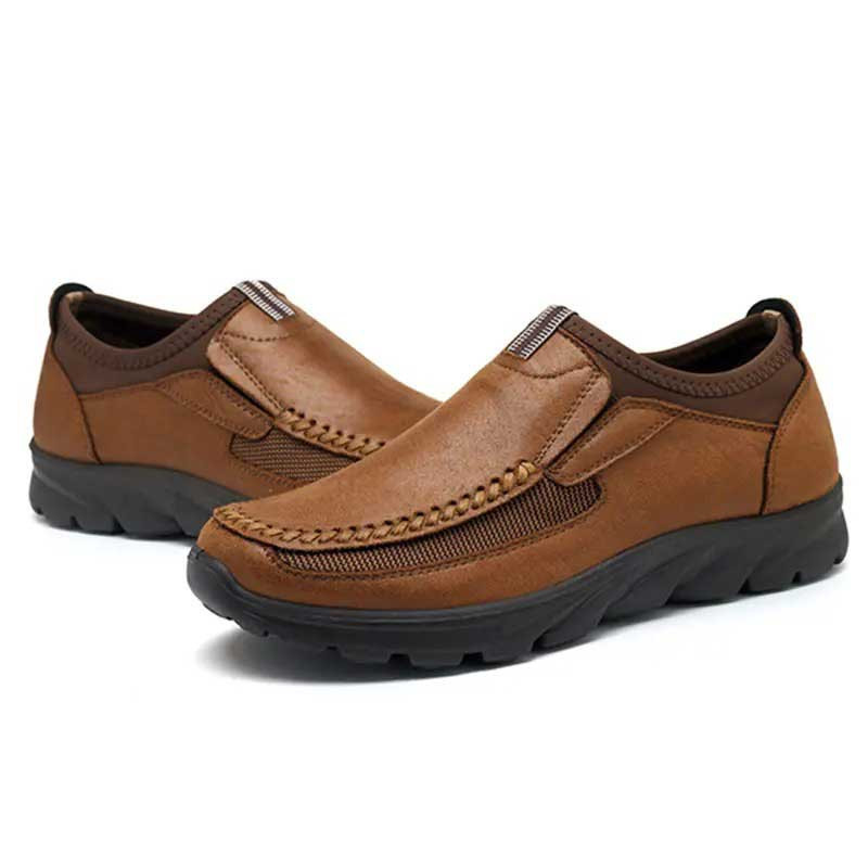 Men Casual Comfy Leather Slip On Loafers