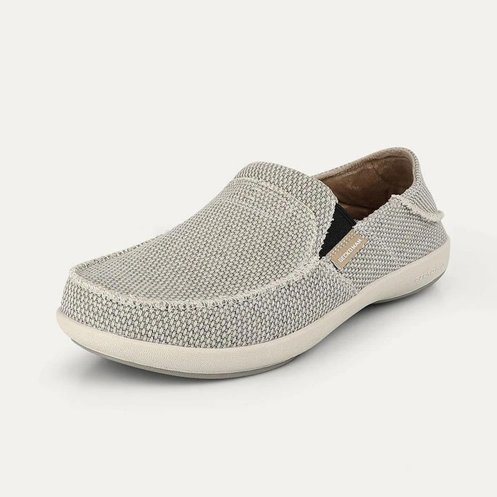 Men's Arch Support Slipper Loafers Plantar Faciitis Canvas House Slipper for Men Indoor Outdoor, Slip On Clog Slides Shoes with Anti-Skid Rubber Sole