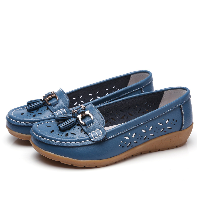 2023 NEW - Women's Hollow Soft Leather Breathable Moccasin Lafers