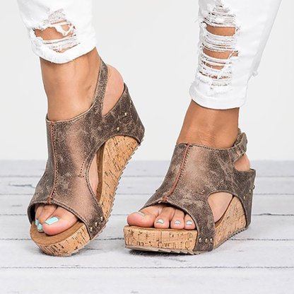 Women's Platform Fish Mouth Sandals