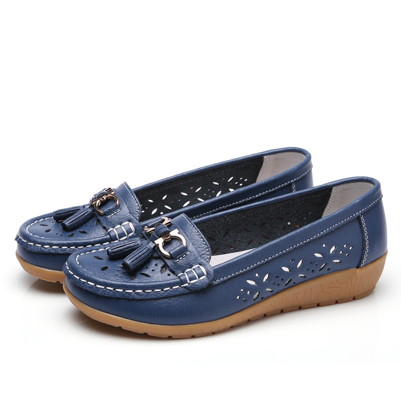 2023 NEW - Women's Hollow Soft Leather Breathable Moccasin Lafers