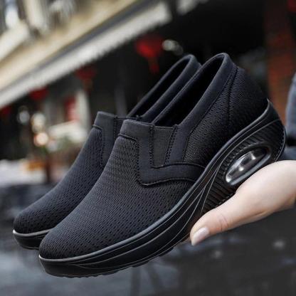 Women's Sporty Platform Fabric Daily Slip-On Walking Sneakers