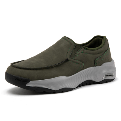 MEN'S COMFORTABLE GENUINE LEATHER SNEAKERS WITH ARCH SUPPORT AND SHOCK ABSORPTION