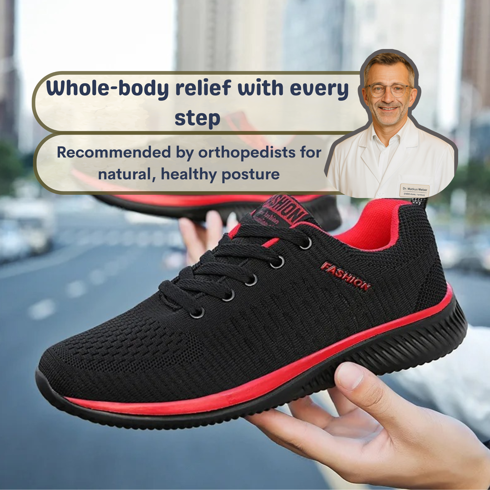 Comfortable everyday shoe with style & relief – OrthoForm Unisex