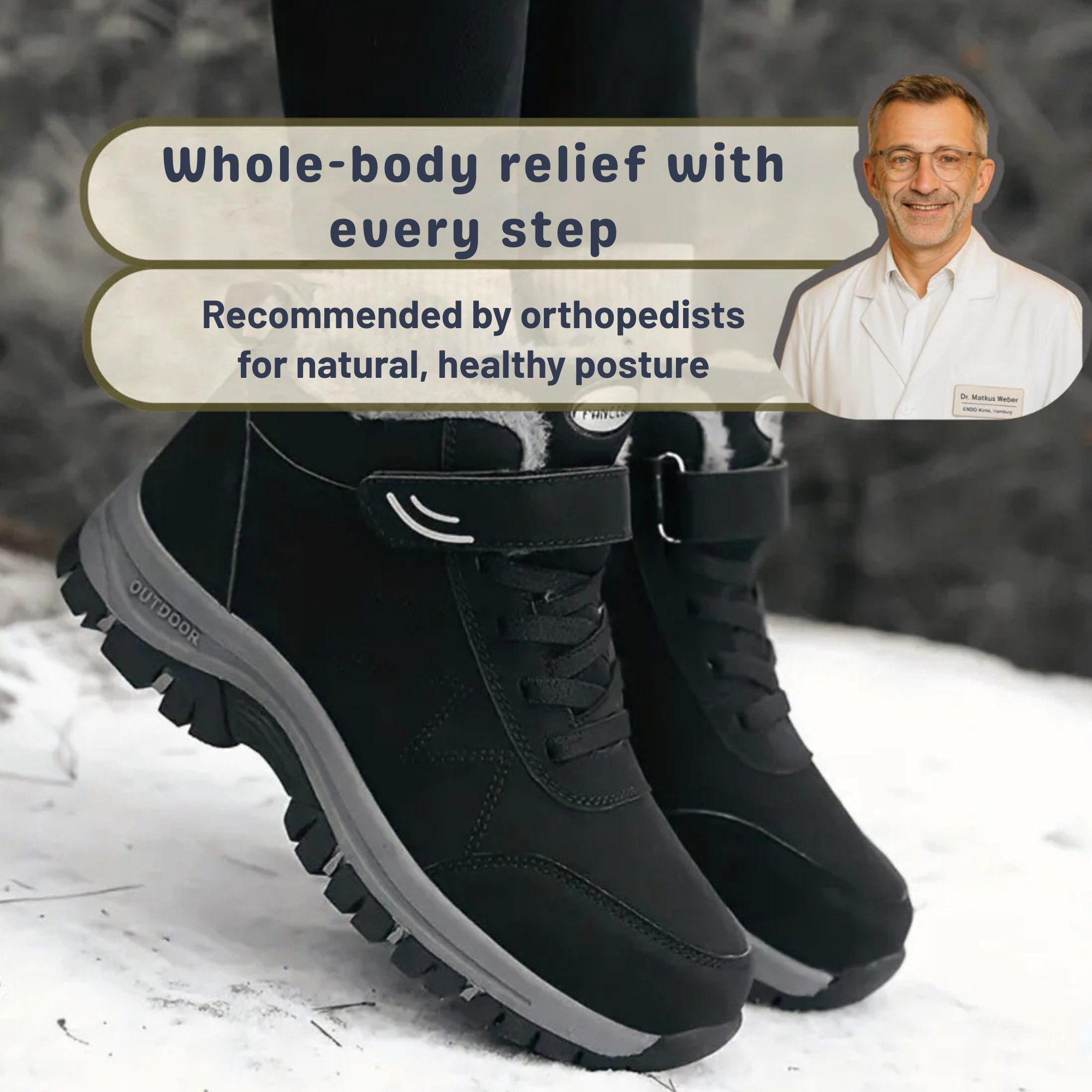 Ergonomic Velcro Boots with Generous Toe and Heel Area - OrthoRelief