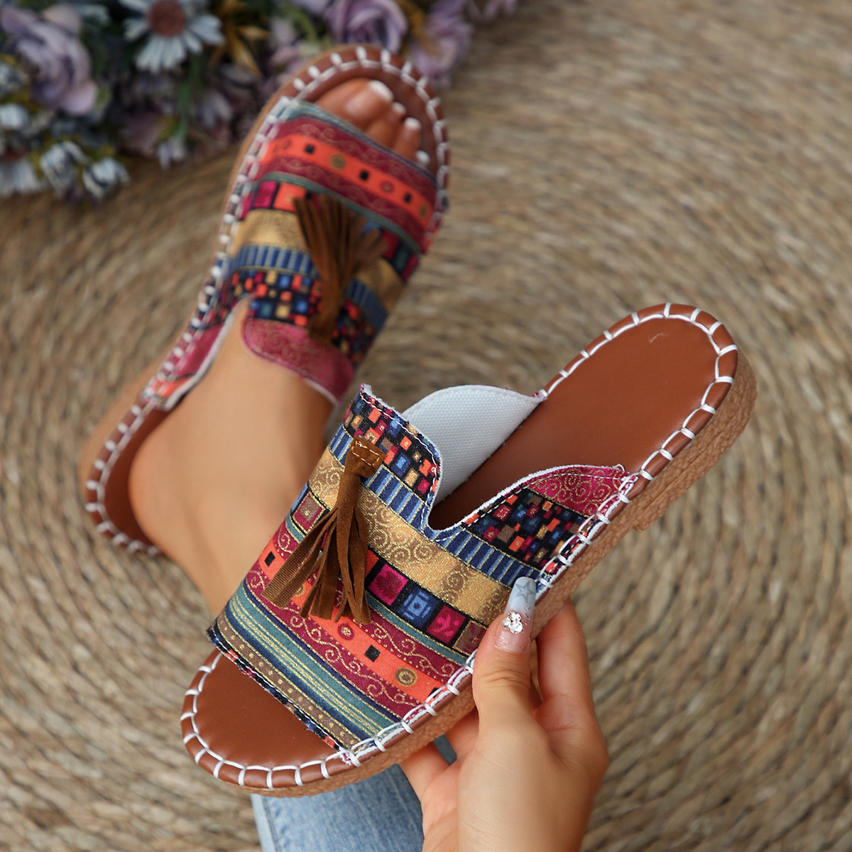🔥Last Day Promotion 50% OFF - Women's Comfortable Tassel Flat Sandals