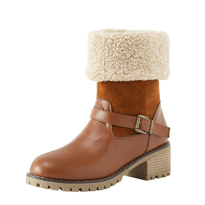 Women's Boots Snow Boots Outdoor Daily Fleece Lined Mid Calf Boots Win