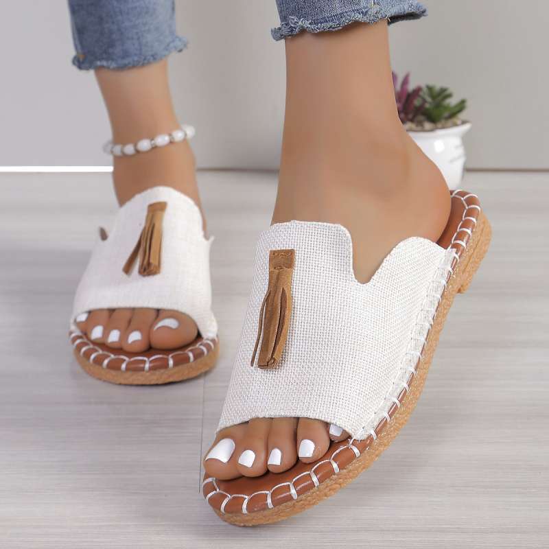 🔥Last Day Promotion 50% OFF - Women's Comfortable Tassel Flat Sandals