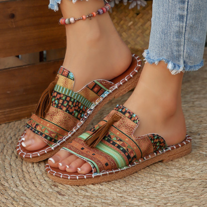 🔥Last Day Promotion 50% OFF - Women's Comfortable Tassel Flat Sandals