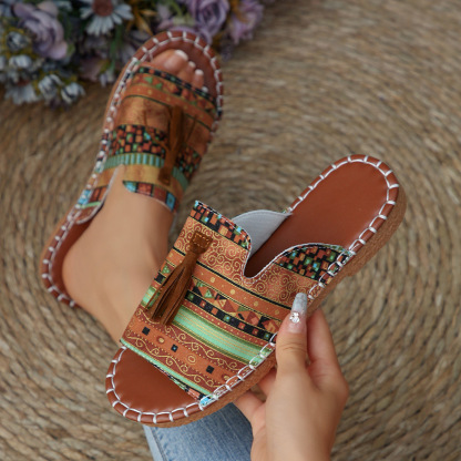 🔥Last Day Promotion 50% OFF - Women's Comfortable Tassel Flat Sandals