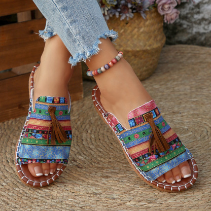 🔥Last Day Promotion 50% OFF - Women's Comfortable Tassel Flat Sandals