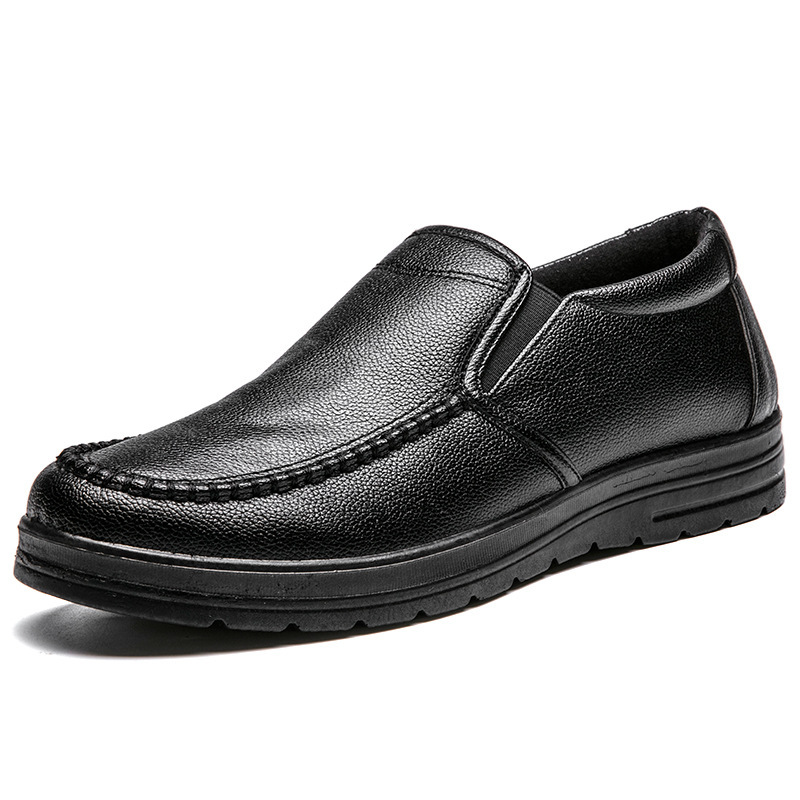 Mens Genuine Leather Casual Comfy Arch Support Slip-On Loafers