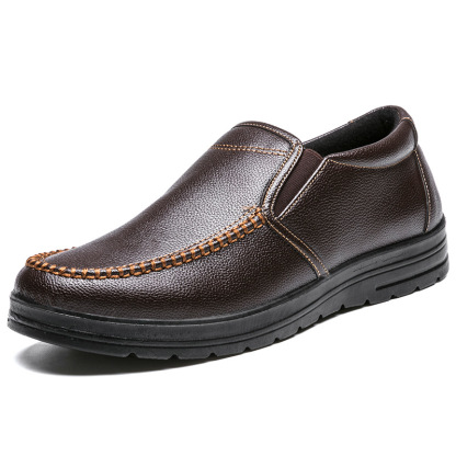 Mens Genuine Leather Casual Comfy Arch Support Slip-On Loafers
