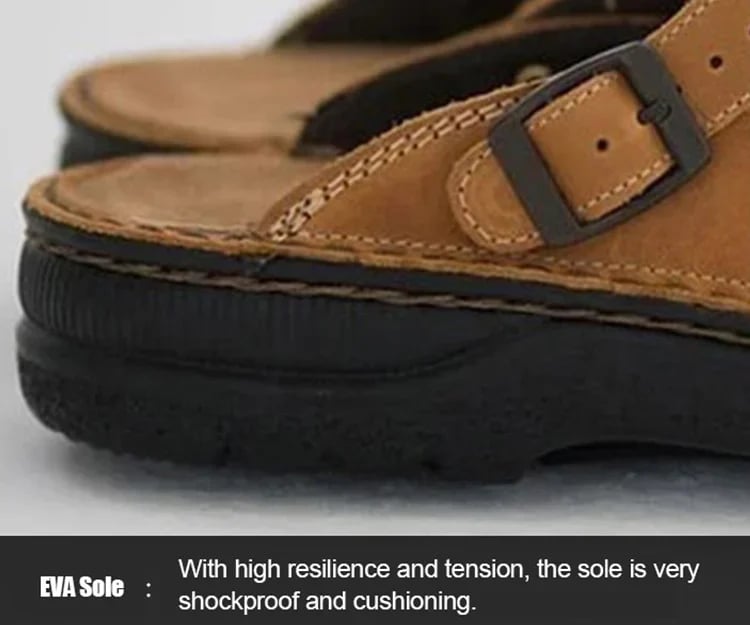🔥ON THIS WEEK SALE 70% OFF🔥 Large Square Toe Low Cut Men's Casual Plus Size Genuine Leather Slippers