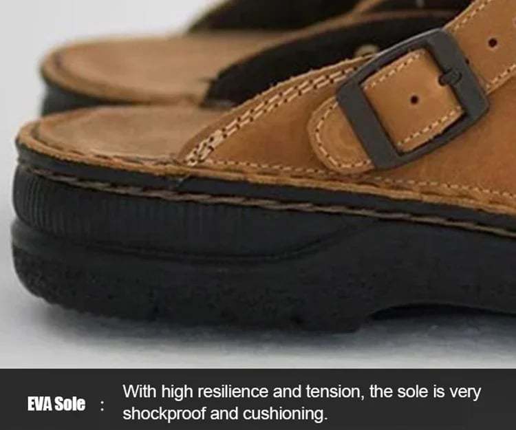 🔥ON THIS WEEK SALE 70% OFF🔥 Large Square Toe Low Cut Men's Casual Plus Size Genuine Leather Slippers