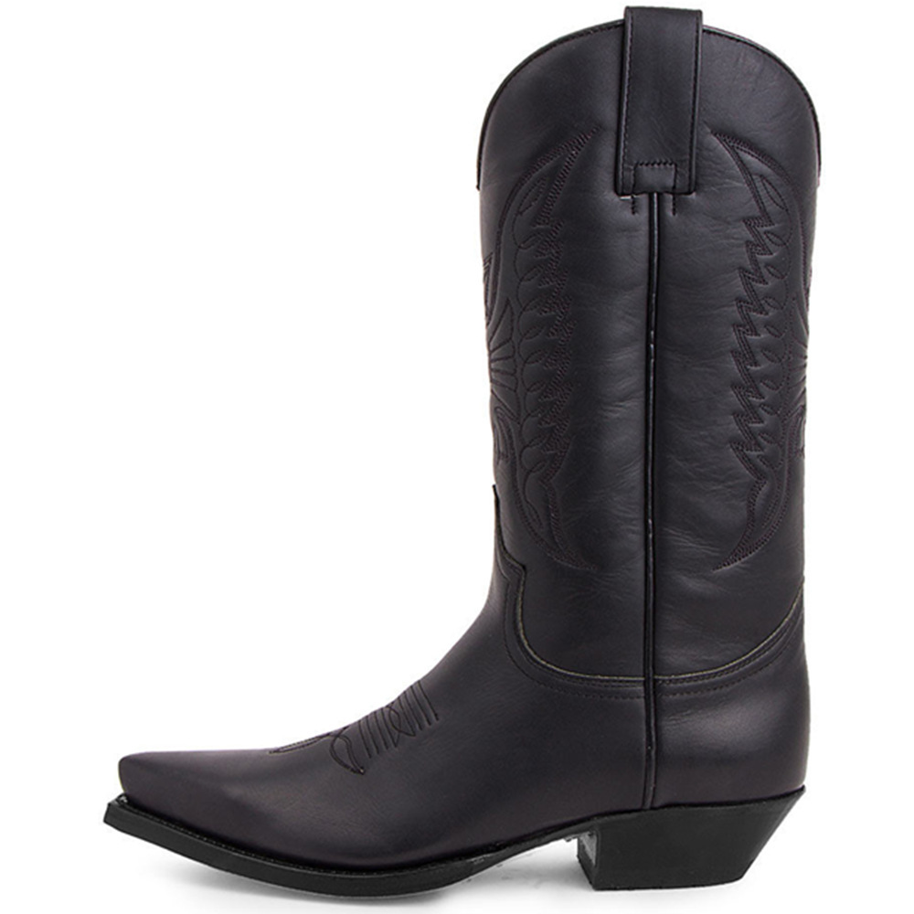 Pointed-toe High-heeled Denim Embroidered High Boots