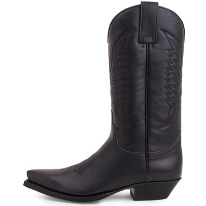 Pointed-toe High-heeled Denim Embroidered High Boots