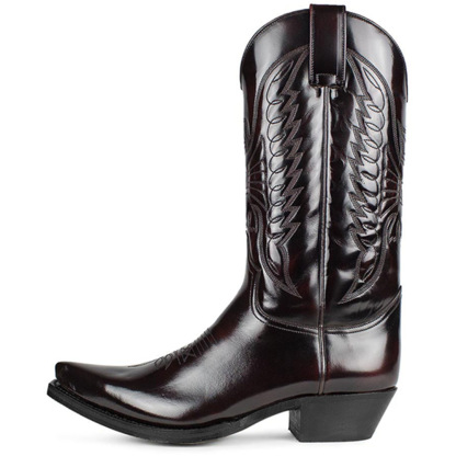 Pointed-toe High-heeled Denim Embroidered High Boots