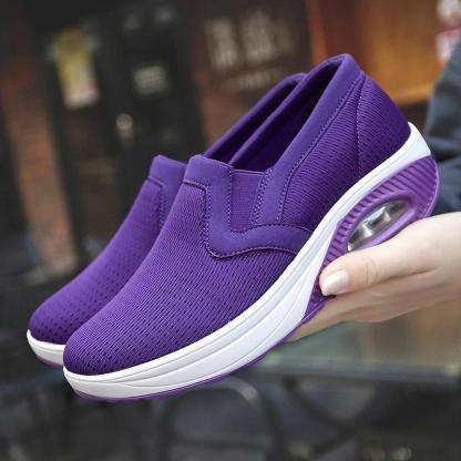 Women's Sporty Platform Fabric Daily Slip-On Walking Sneakers