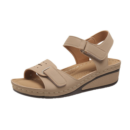 Comfyfleek Hook & Loop Ankle Strap Wedge Sport Sandals