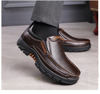 🔥On This Week Sale 70% OFF🔥 Men's Cow Leather Waterproof Comfy Non Slip Soft Slip On Casual Shoes