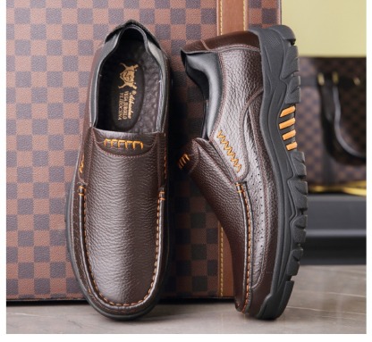 🔥On This Week Sale 70% OFF🔥 Men's Cow Leather Waterproof Comfy Non Slip Soft Slip On Casual Shoes